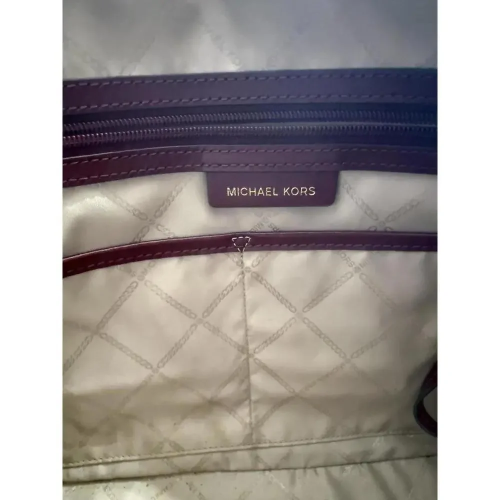 Michael Kors Burgundy Signature Tote Bag - Picture 4 of 5